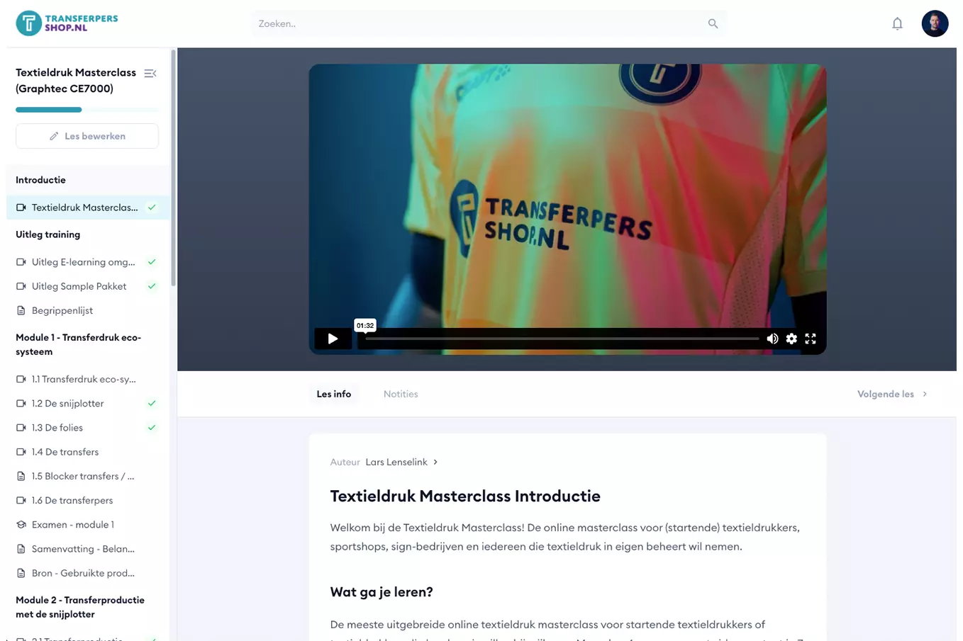 Online textieldruk training