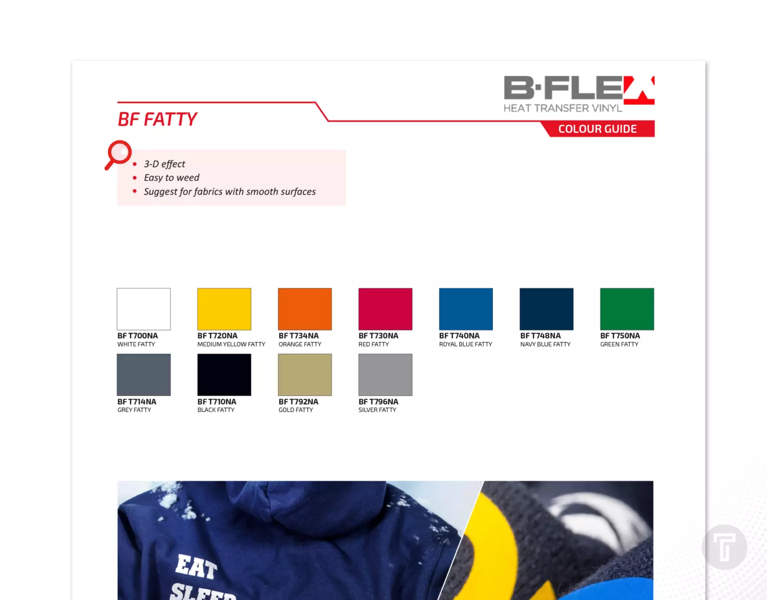 Bf fatty b flex kleurenkaart detail