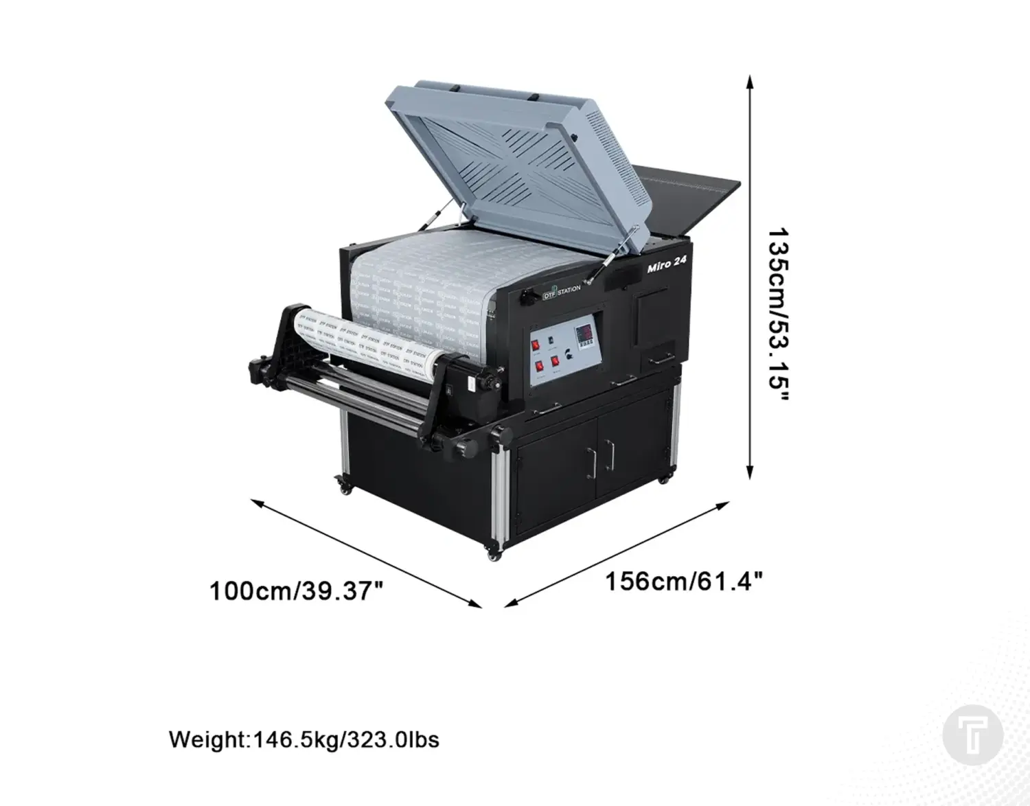 Dtf station miro 24 dtf powder shaker measurements