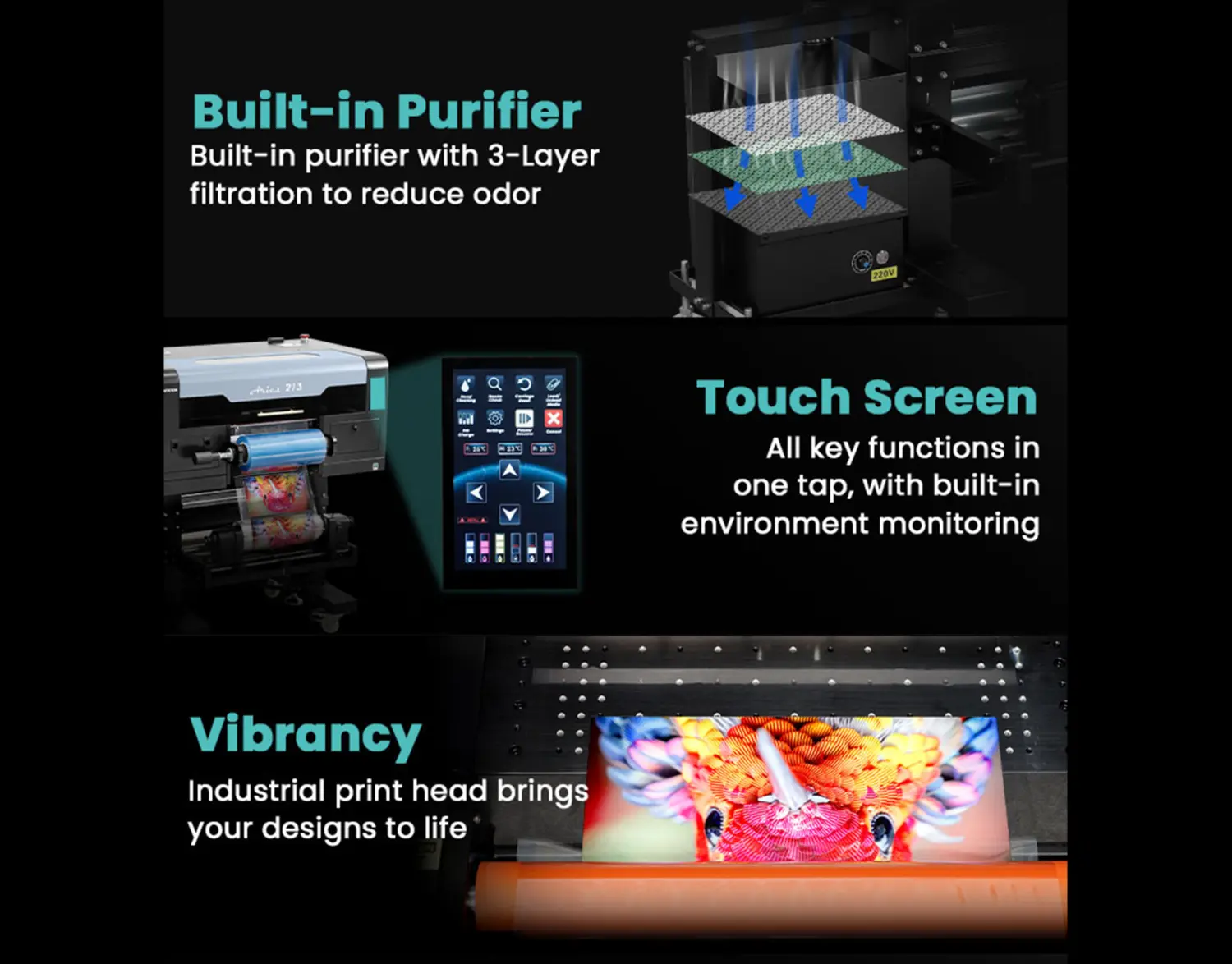 Dtf station aries 213 uv dtf printer detail 2