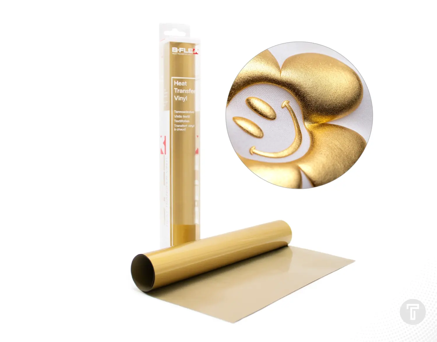B flex puff metallic gold flexfolie