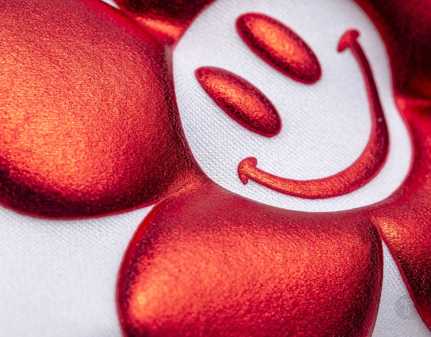 B flex puff metallic red flexfolie detail 2
