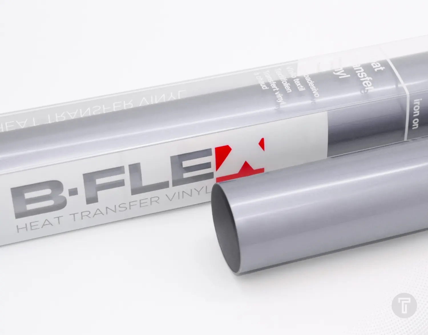 B flex puff metallic silver flexfolie detail 1