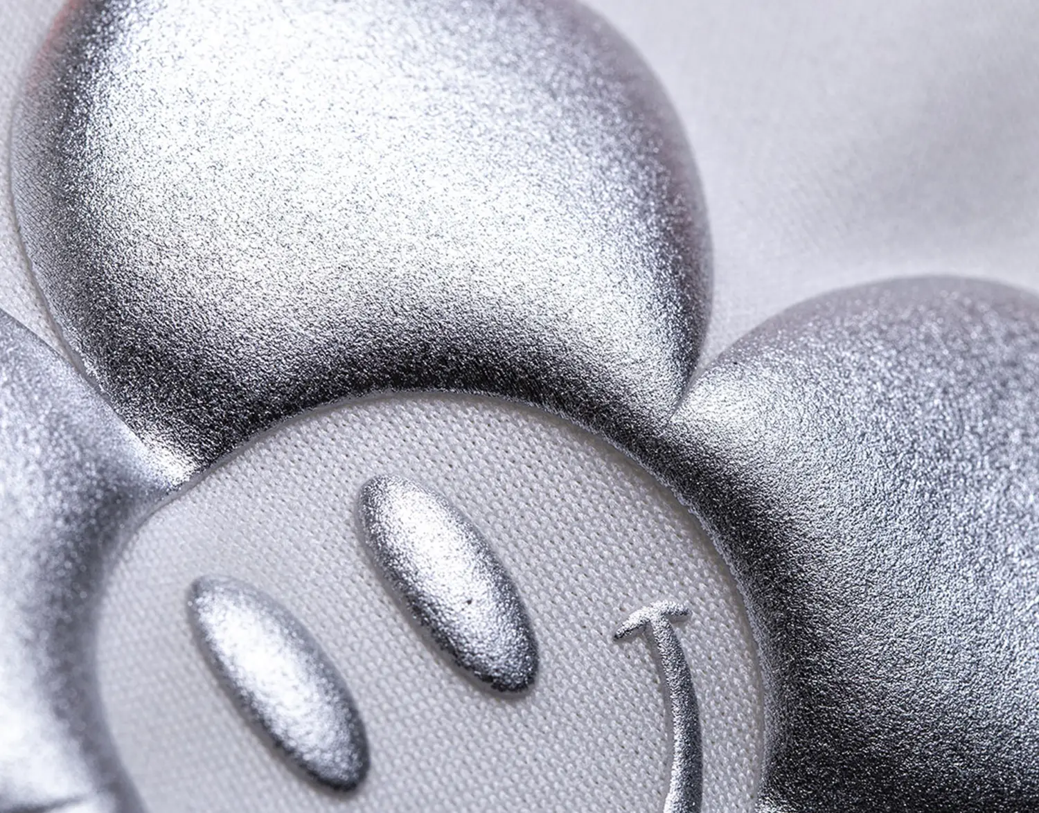 B flex puff metallic silver flexfolie detail 2