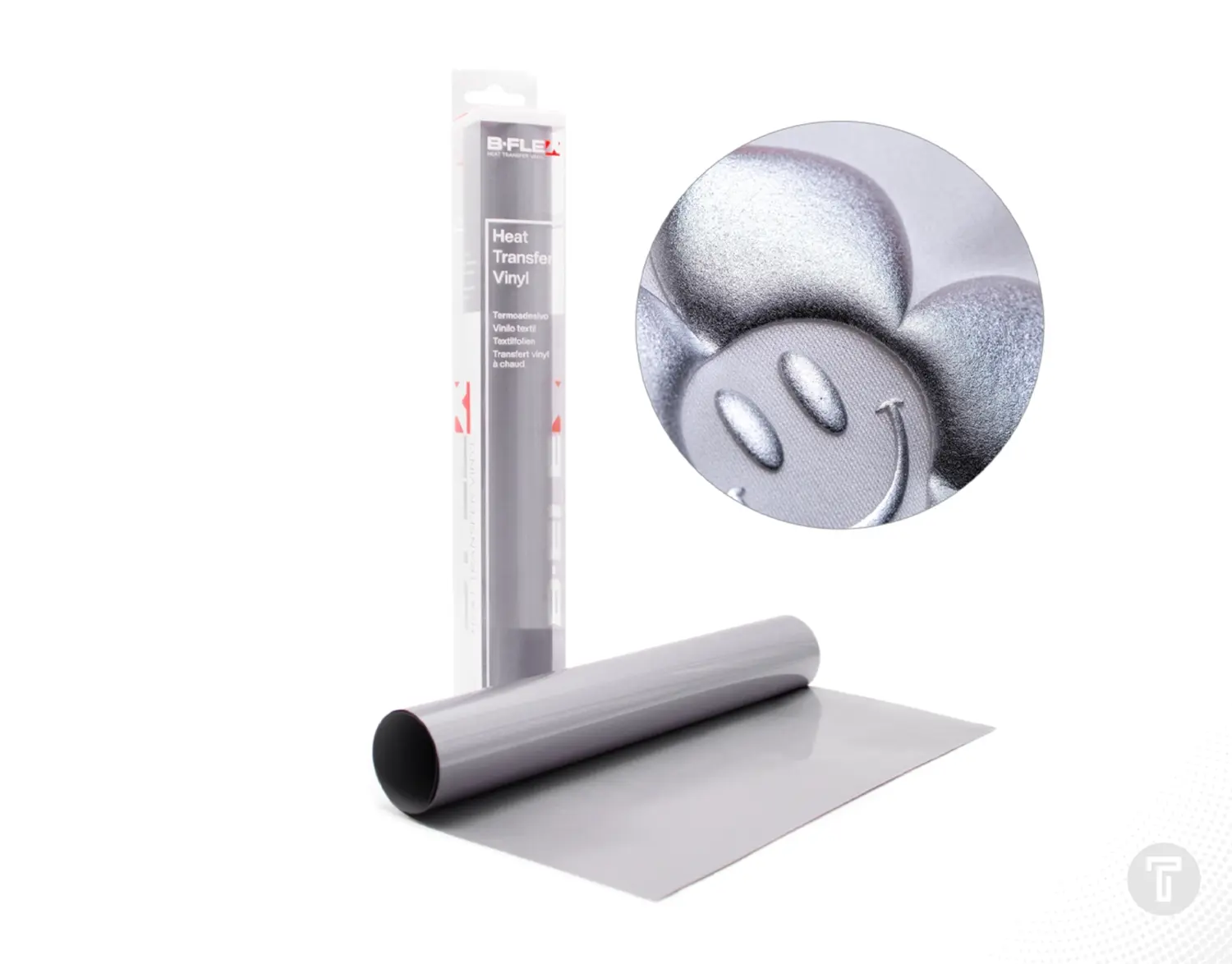 B flex puff metallic silver flexfolie