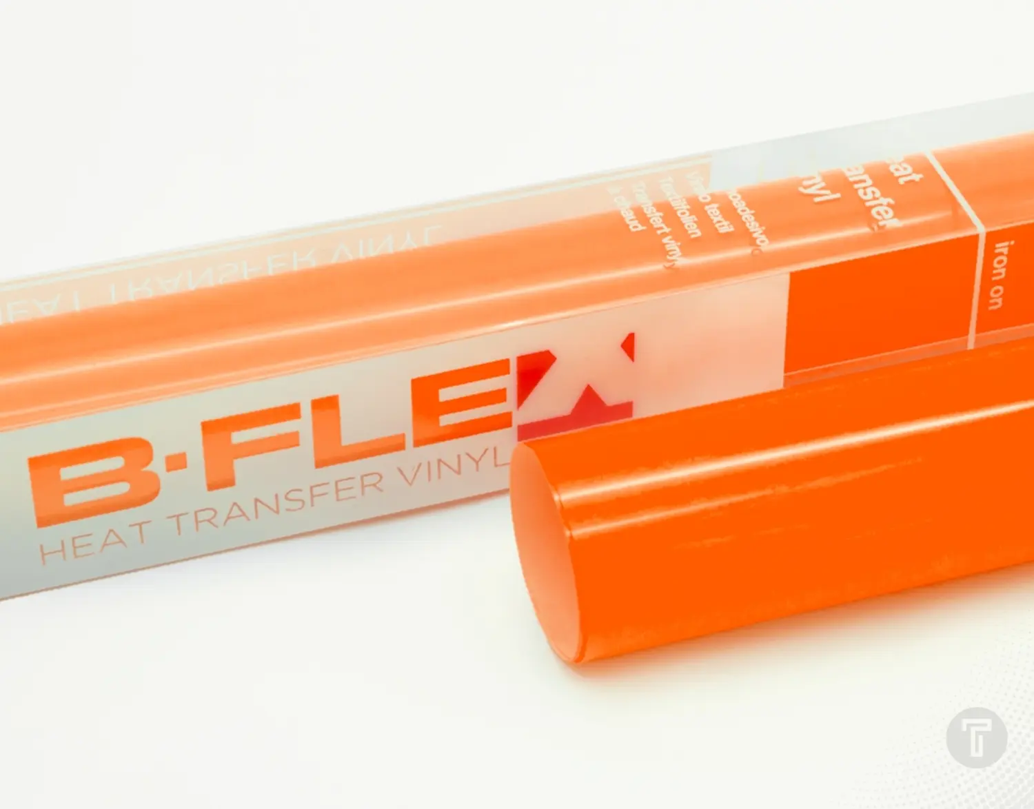 B flex puff neon orange flexfolie detail 1