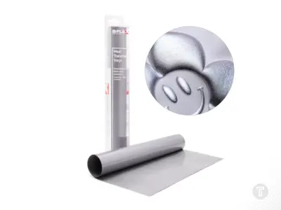 B flex puff metallic silver flexfolie