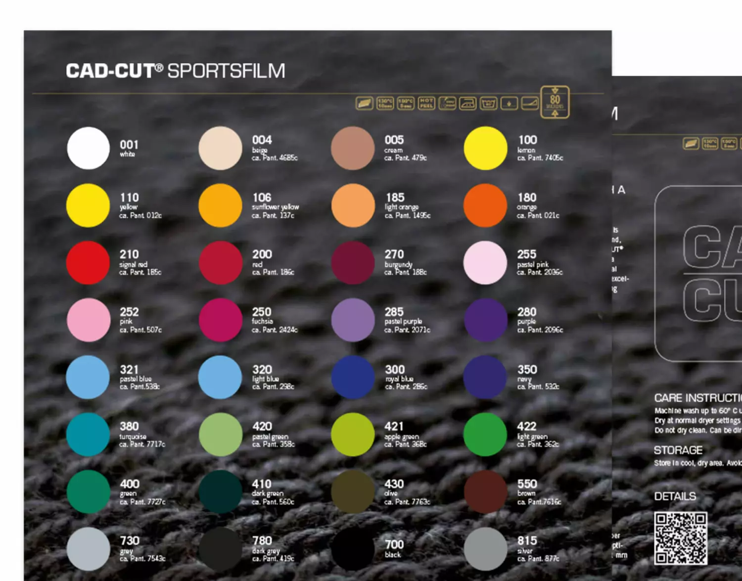 Stahls cad cut sports film kleurenkaart detail