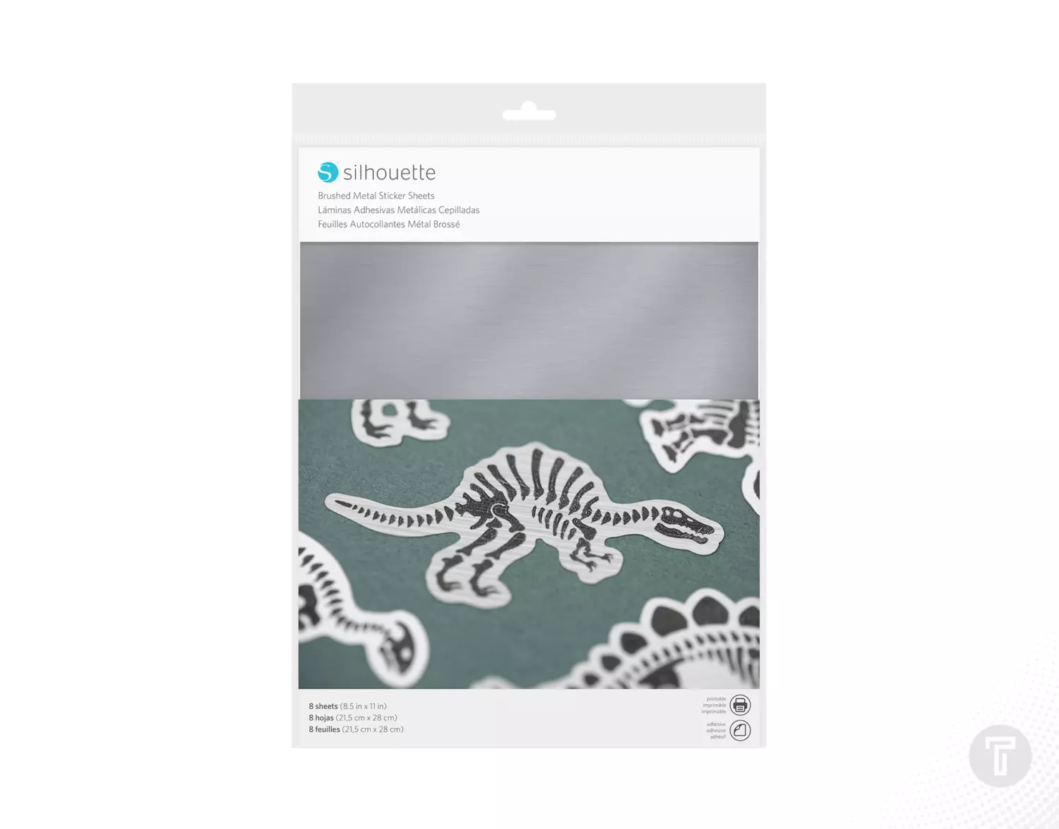 Silhouette brushed metal stickers sheets