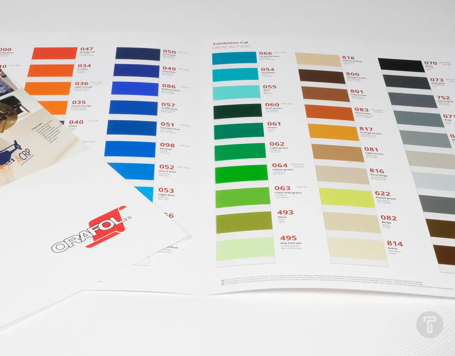 Oracal 631 kleurenkaart detail